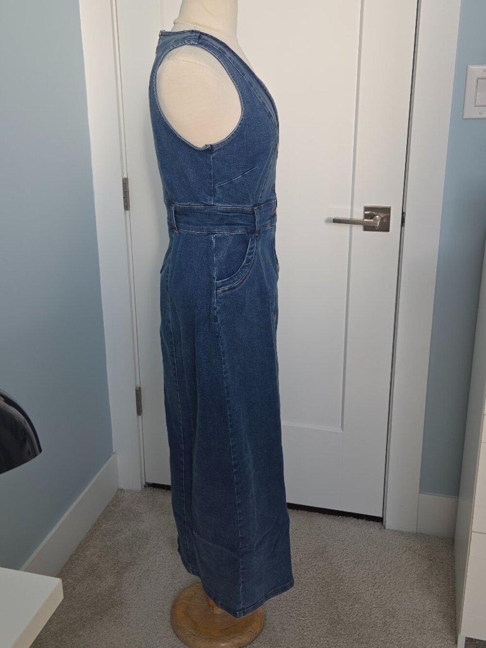 VENUS DENIM WAVE MAXI DRESS, SIZE M - Picture 3 of 8